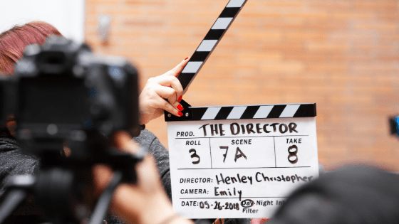 Director with clapper board